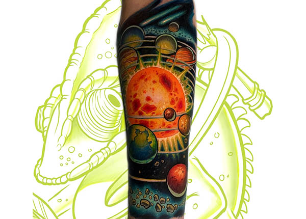 Jared Stomber Solar System Tattoo