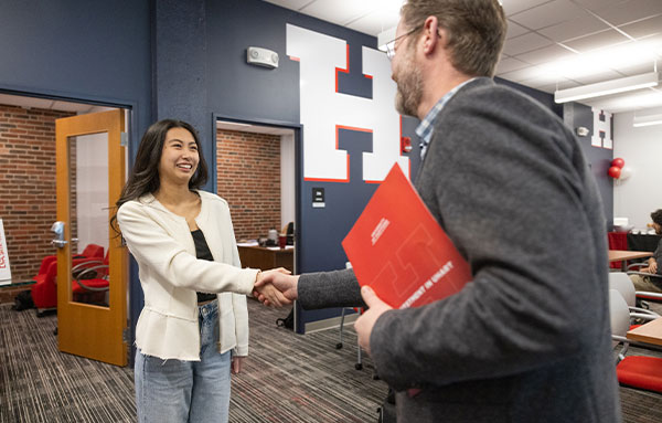 Student being hired for job