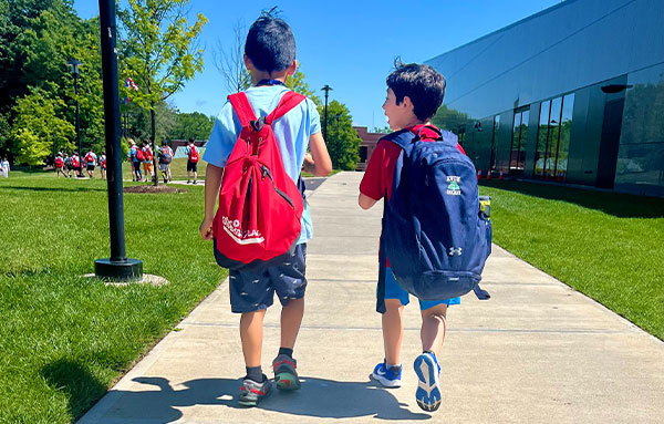 campers walking on campus