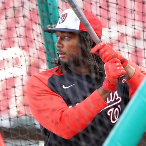 Washington Nationals' Josh Bell mans first base against the